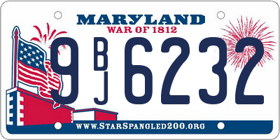 MD license plate 9BJ6232