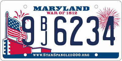 MD license plate 9BJ6234