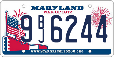 MD license plate 9BJ6244