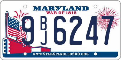 MD license plate 9BJ6247