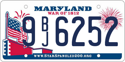 MD license plate 9BJ6252