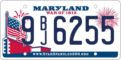 MD license plate 9BJ6255
