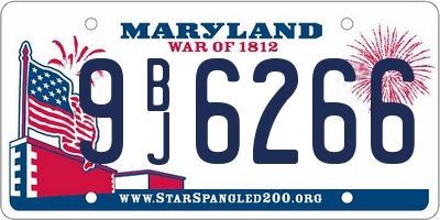 MD license plate 9BJ6266