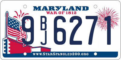 MD license plate 9BJ6271