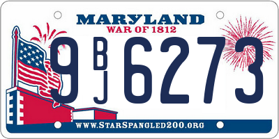 MD license plate 9BJ6273