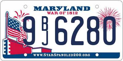 MD license plate 9BJ6280