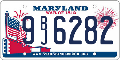 MD license plate 9BJ6282