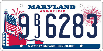 MD license plate 9BJ6283