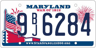 MD license plate 9BJ6284