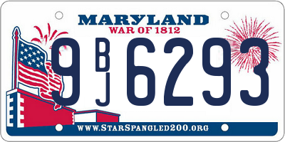 MD license plate 9BJ6293