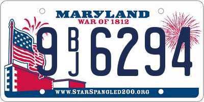 MD license plate 9BJ6294