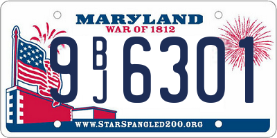 MD license plate 9BJ6301