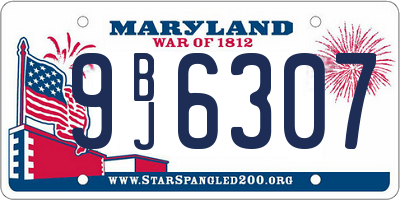 MD license plate 9BJ6307