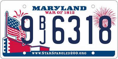MD license plate 9BJ6318