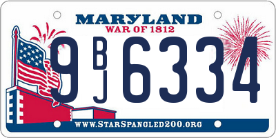 MD license plate 9BJ6334