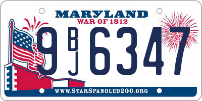 MD license plate 9BJ6347