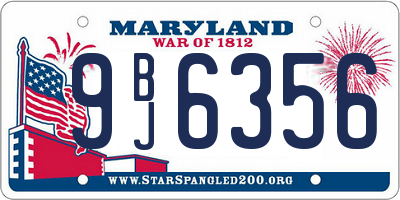 MD license plate 9BJ6356