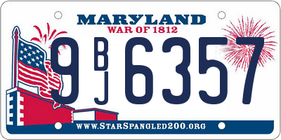 MD license plate 9BJ6357