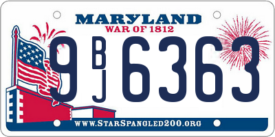 MD license plate 9BJ6363