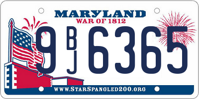 MD license plate 9BJ6365