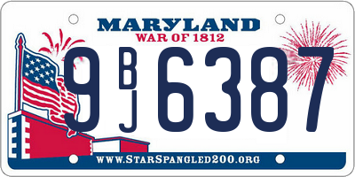 MD license plate 9BJ6387