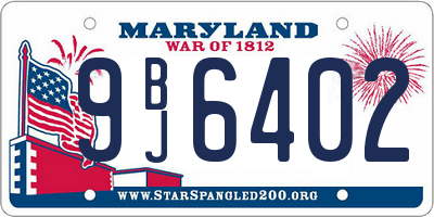 MD license plate 9BJ6402