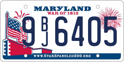 MD license plate 9BJ6405
