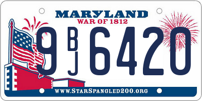 MD license plate 9BJ6420