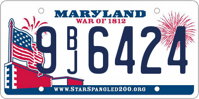 MD license plate 9BJ6424