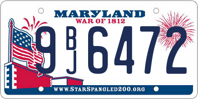 MD license plate 9BJ6472