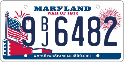 MD license plate 9BJ6482