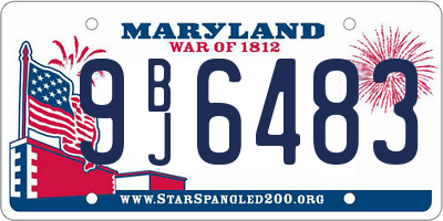 MD license plate 9BJ6483