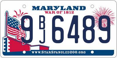 MD license plate 9BJ6489