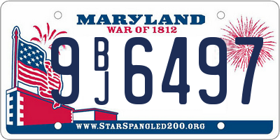 MD license plate 9BJ6497