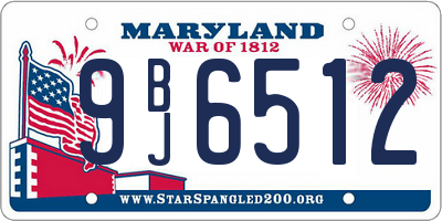 MD license plate 9BJ6512