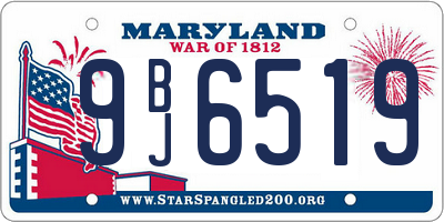 MD license plate 9BJ6519