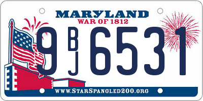 MD license plate 9BJ6531