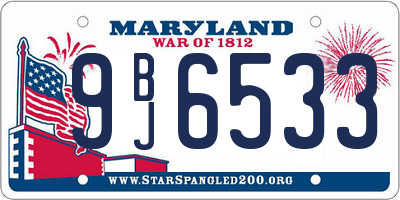 MD license plate 9BJ6533