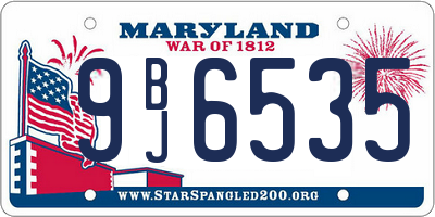 MD license plate 9BJ6535