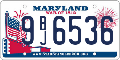 MD license plate 9BJ6536