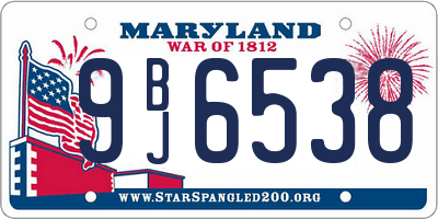 MD license plate 9BJ6538