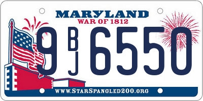 MD license plate 9BJ6550