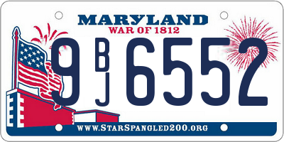 MD license plate 9BJ6552