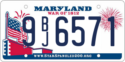 MD license plate 9BJ6571