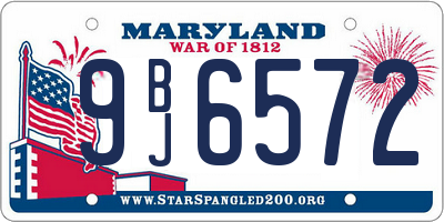 MD license plate 9BJ6572