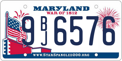 MD license plate 9BJ6576