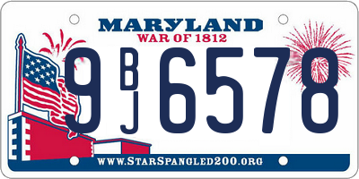 MD license plate 9BJ6578