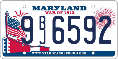 MD license plate 9BJ6592