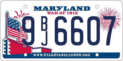 MD license plate 9BJ6607