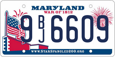 MD license plate 9BJ6609